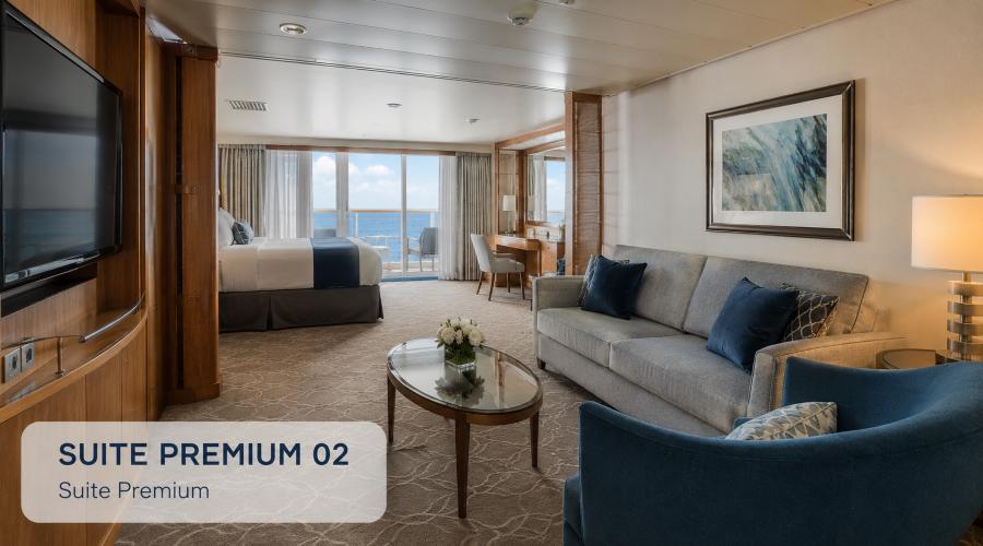 Suite Premium con vista al océano en Grandeur of the Seas